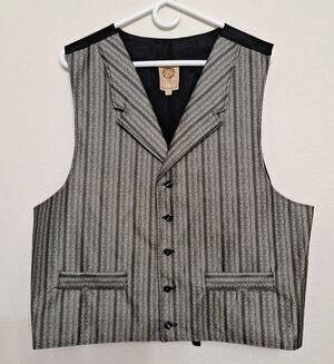 WAH Maker Vest Cowboy Frontier Clothing Made In USA Size XL
